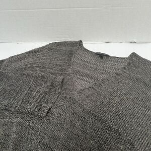 Eileen Fisher Tencel Lyocell Gray Heathered V-Neck Pullover Sweater Size Small‎